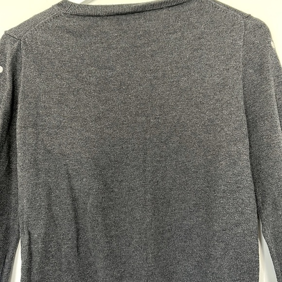 J. Crew Factory Gray Polka Dot Teddie Sweater, Small - Picture 8 of 8